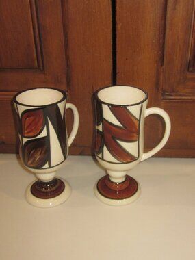 Hawaii Tapa Cloth Mugs Irish Coffee Set